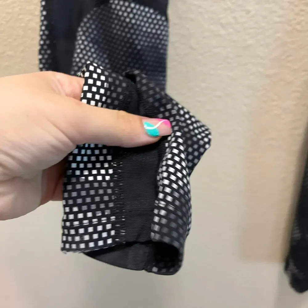 Nike Dri-Fit Speckled Black Compression Full Length Leggings Size Small
